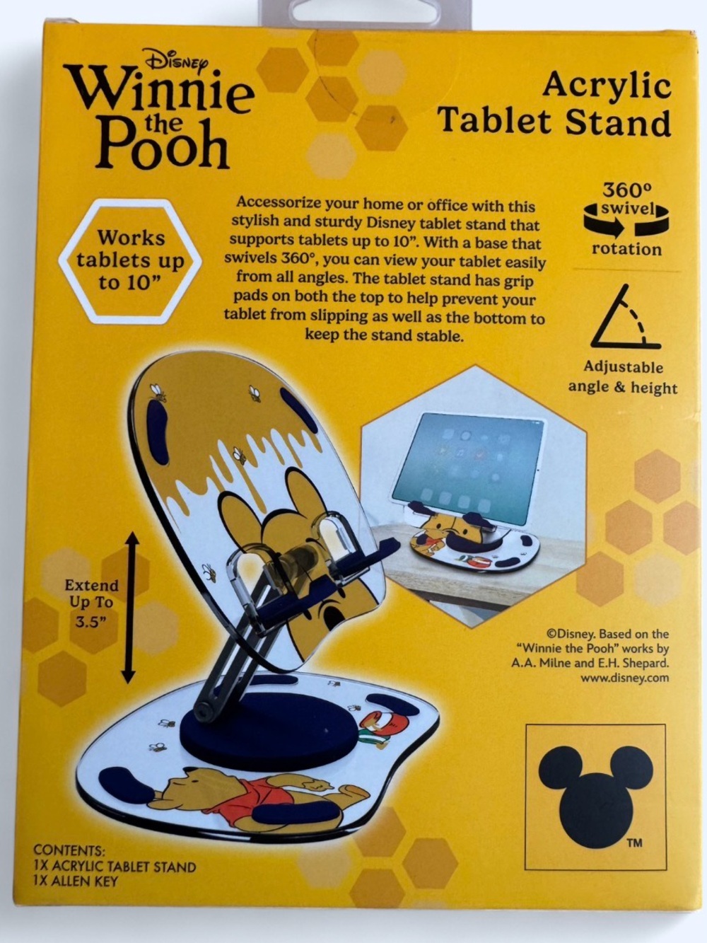 Disney Winnie the Pooh Yellow Acrylic Tablet Stand - Picture 4 of 4